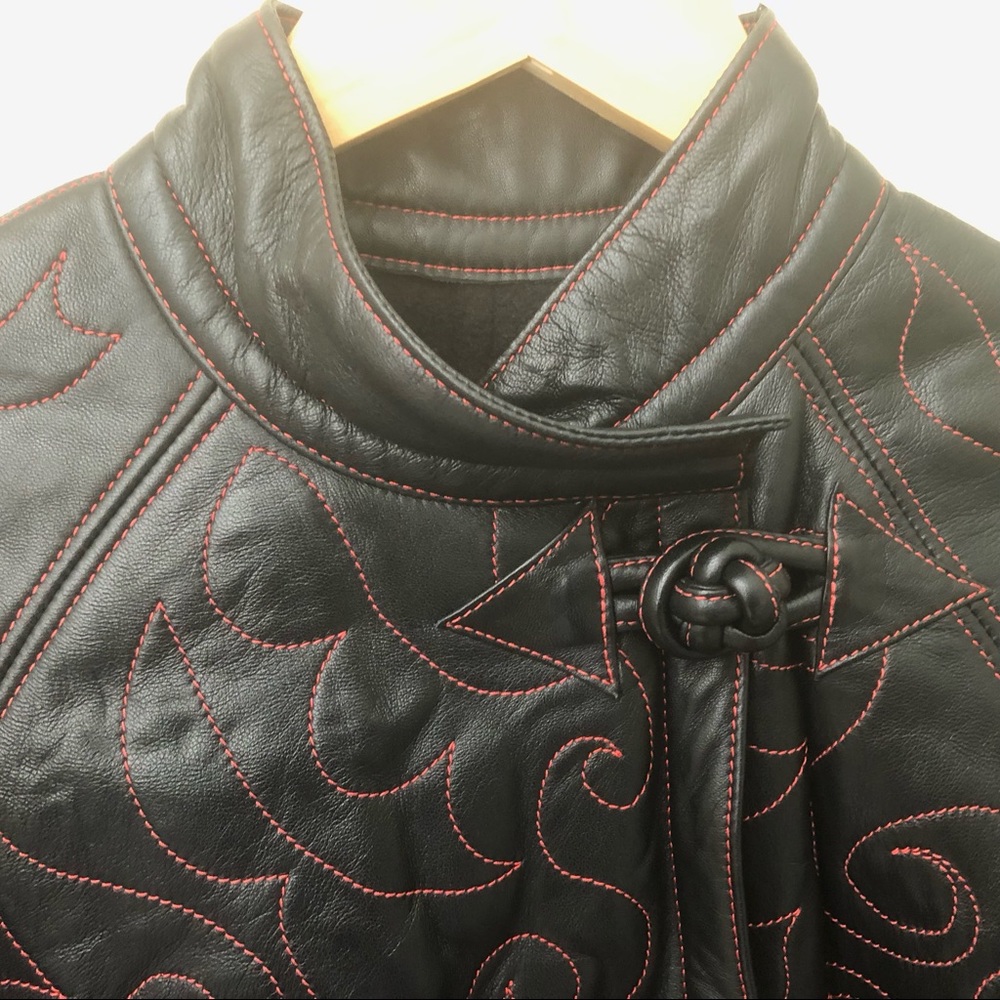 Leather swing coat, NEW